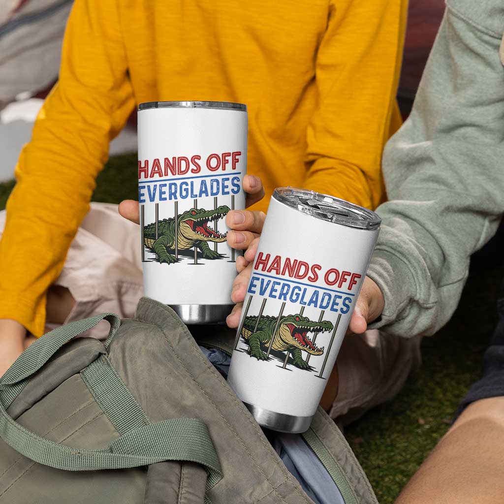 Hands Off Everglades Tumbler Cup Alligator Protest - Wonder Print Shop