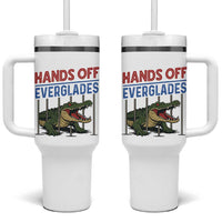 Hands Off Everglades Tumbler With Handle Alligator Protest - Wonder Print Shop