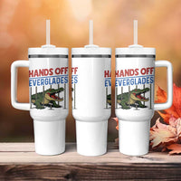 Hands Off Everglades Tumbler With Handle Alligator Protest - Wonder Print Shop