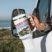 Hands Off Everglades Tumbler With Handle Alligator Protest - Wonder Print Shop