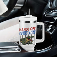 Hands Off Everglades Tumbler With Handle Alligator Protest - Wonder Print Shop