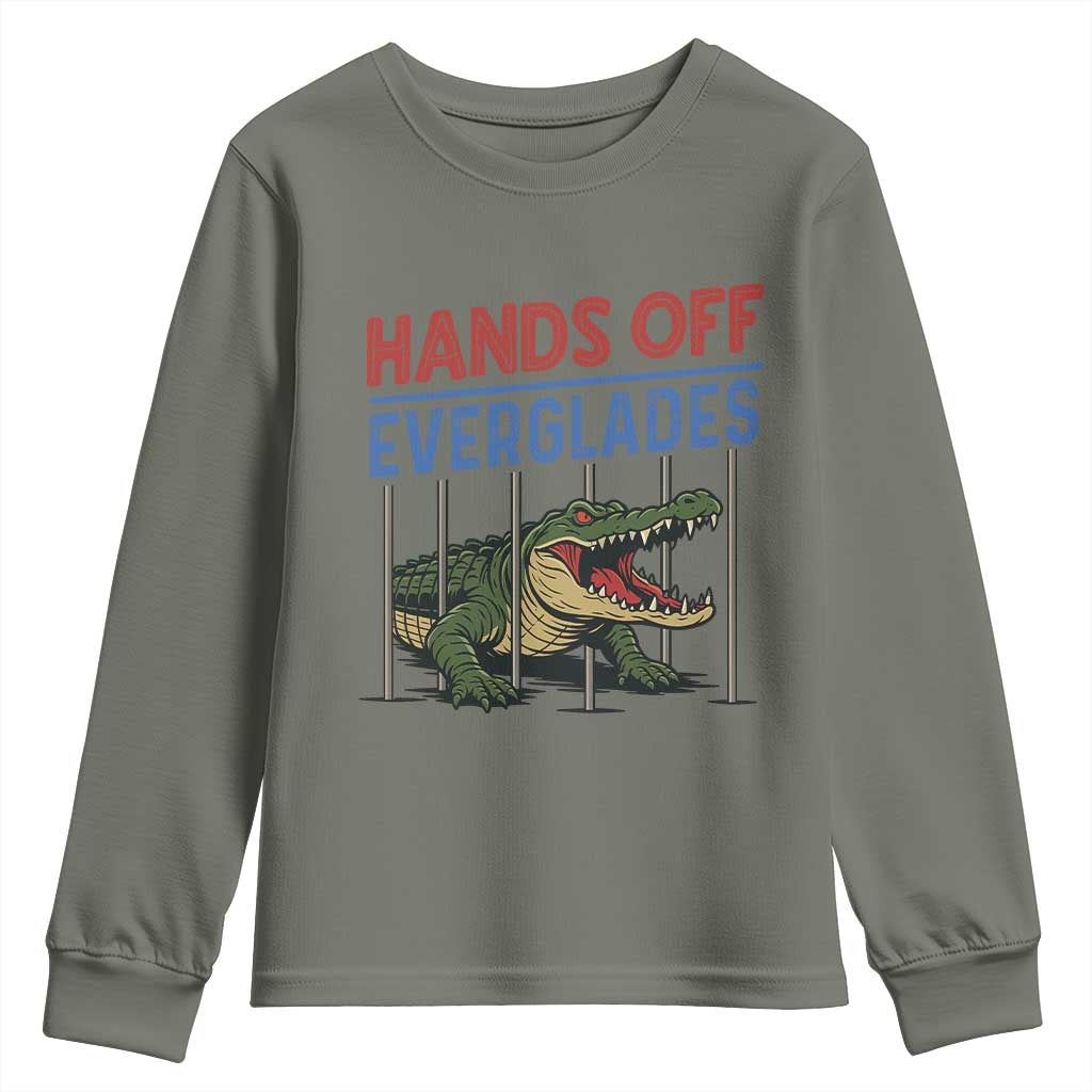 Hands Off Everglades Youth Sweatshirt Alligator Protest - Wonder Print Shop