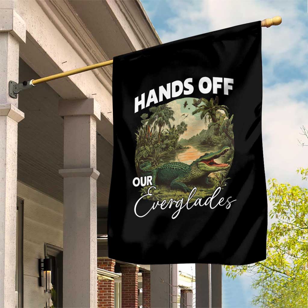 Hands Off Our Everglades Garden Flag Vintage Alligator Swamp - Wonder Print Shop