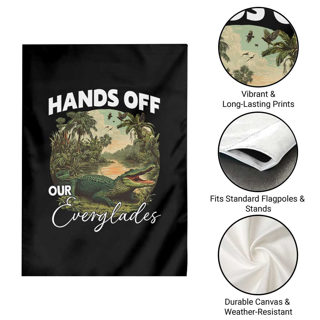 Hands Off Our Everglades Garden Flag Vintage Alligator Swamp - Wonder Print Shop