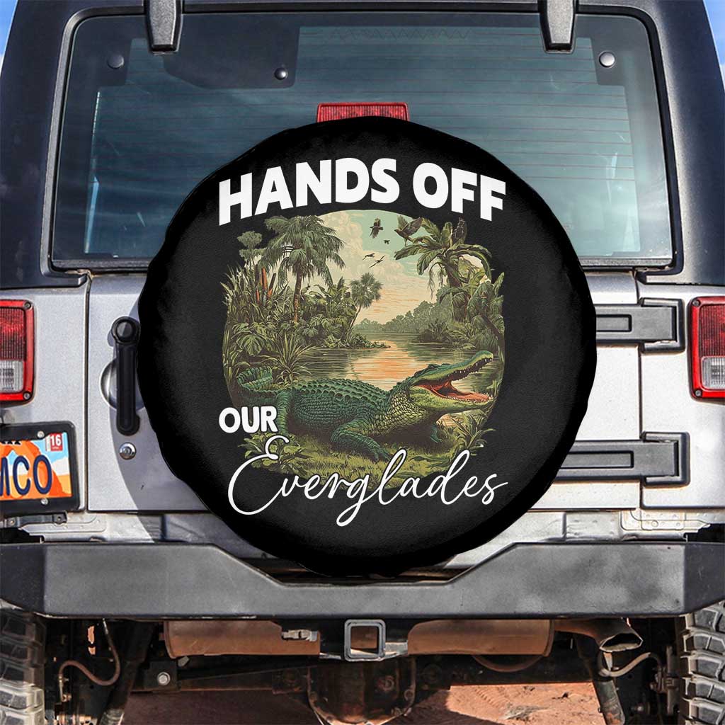 Hands Off Our Everglades Spare Tire Cover Vintage Alligator Swamp - Wonder Print Shop