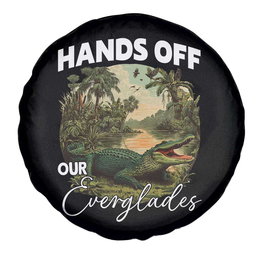 Hands Off Our Everglades Spare Tire Cover Vintage Alligator Swamp - Wonder Print Shop