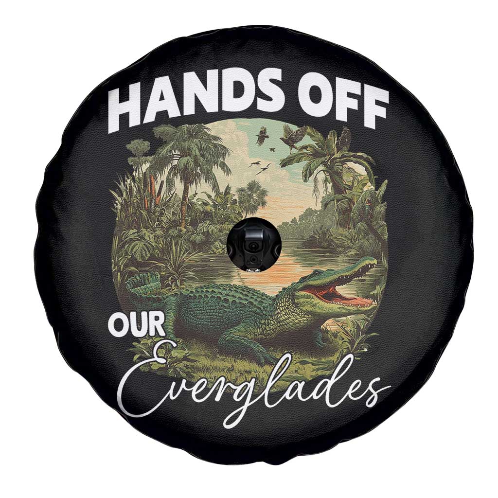 Hands Off Our Everglades Spare Tire Cover Vintage Alligator Swamp - Wonder Print Shop