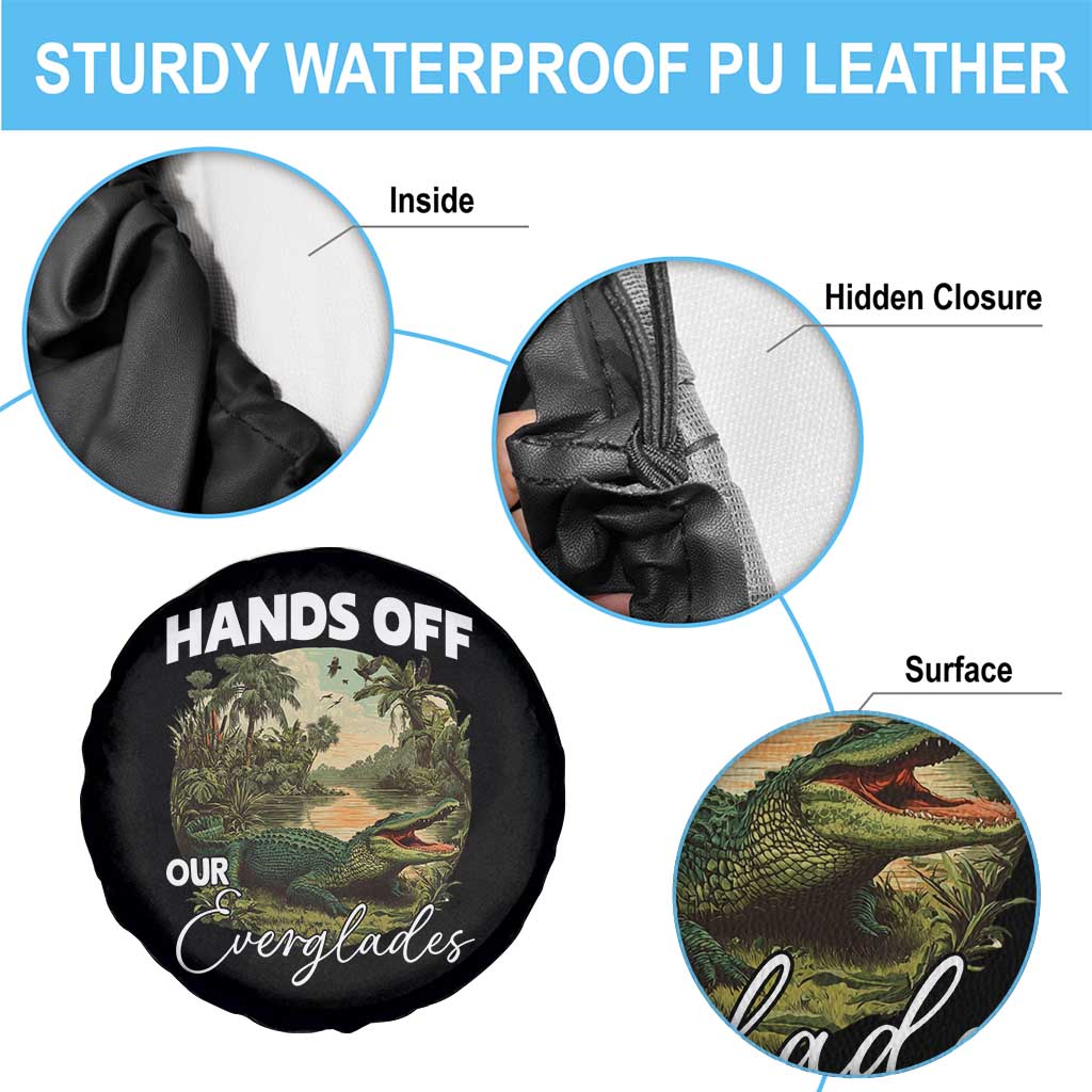 Hands Off Our Everglades Spare Tire Cover Vintage Alligator Swamp - Wonder Print Shop
