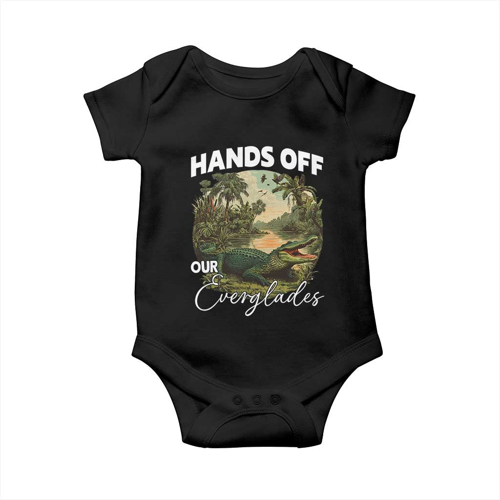 Hands Off Our Everglades Baby Onesie Vintage Alligator Swamp - Wonder Print Shop
