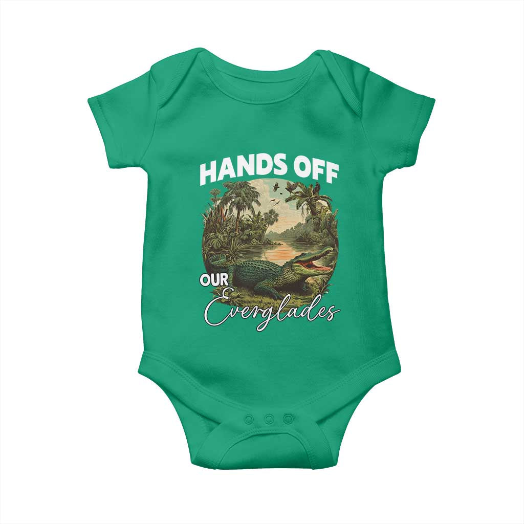 Hands Off Our Everglades Baby Onesie Vintage Alligator Swamp - Wonder Print Shop