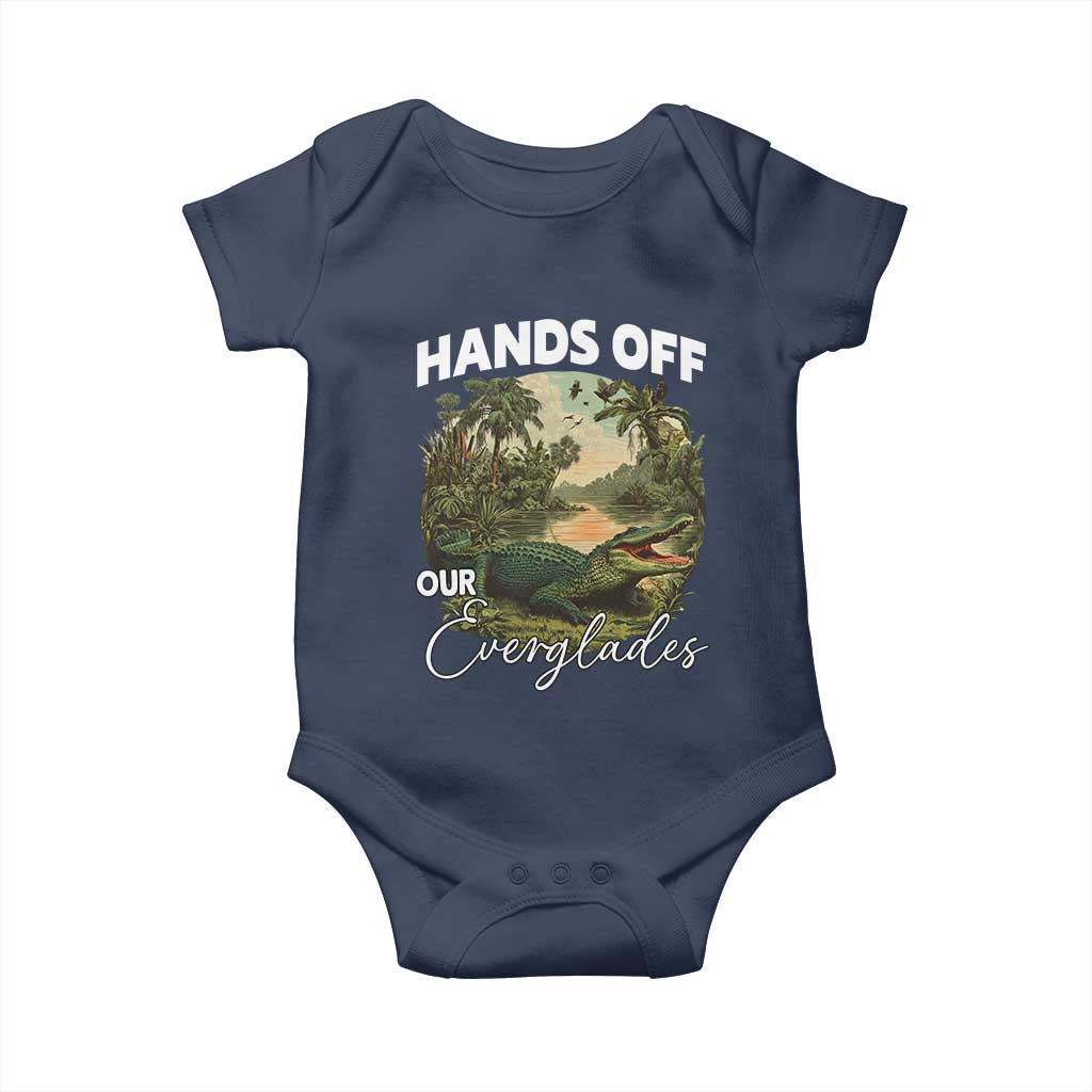 Hands Off Our Everglades Baby Onesie Vintage Alligator Swamp - Wonder Print Shop