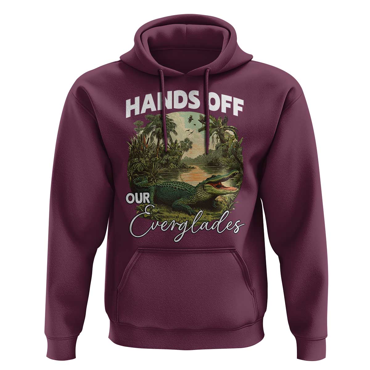 Hands Off Our Everglades Hoodie Vintage Alligator Swamp - Wonder Print Shop