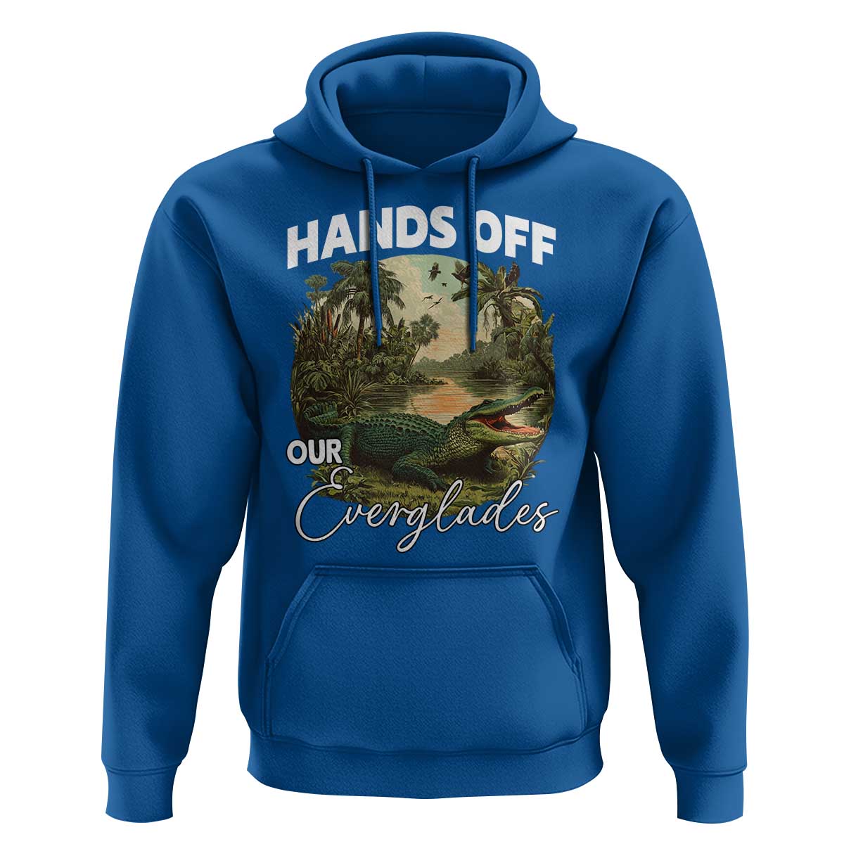 Hands Off Our Everglades Hoodie Vintage Alligator Swamp - Wonder Print Shop