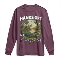 Hands Off Our Everglades Long Sleeve Shirt Vintage Alligator Swamp - Wonder Print Shop