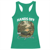 Hands Off Our Everglades Racerback Tank Top Vintage Alligator Swamp - Wonder Print Shop