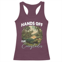 Hands Off Our Everglades Racerback Tank Top Vintage Alligator Swamp - Wonder Print Shop