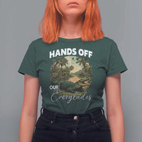 Hands Off Our Everglades T Shirt For Women Vintage Alligator Swamp - Wonder Print Shop