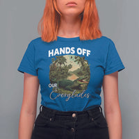Hands Off Our Everglades T Shirt For Women Vintage Alligator Swamp - Wonder Print Shop