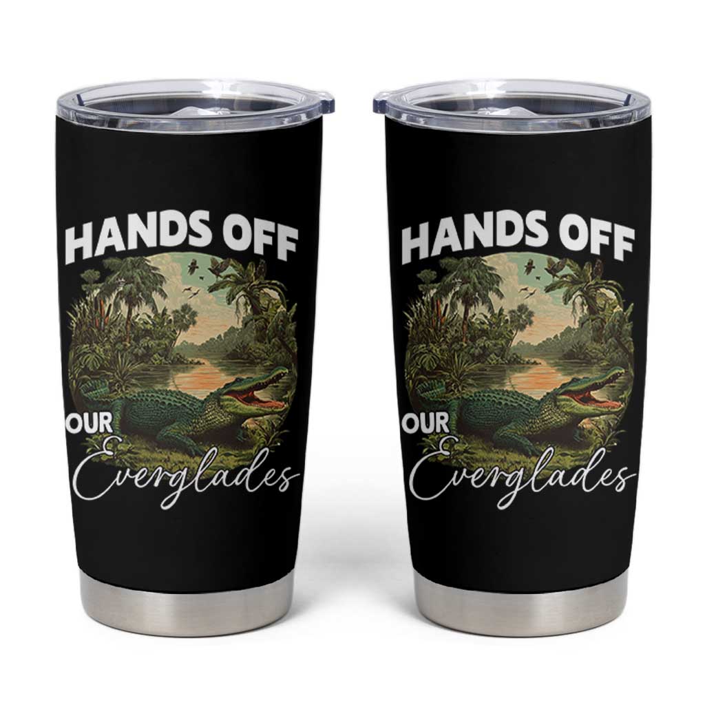 Hands Off Our Everglades Tumbler Cup Vintage Alligator Swamp - Wonder Print Shop