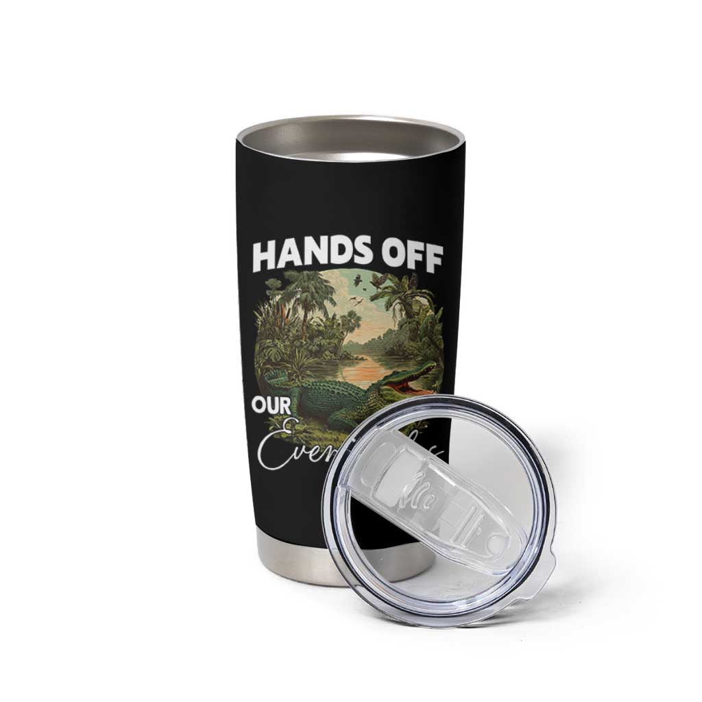 Hands Off Our Everglades Tumbler Cup Vintage Alligator Swamp - Wonder Print Shop