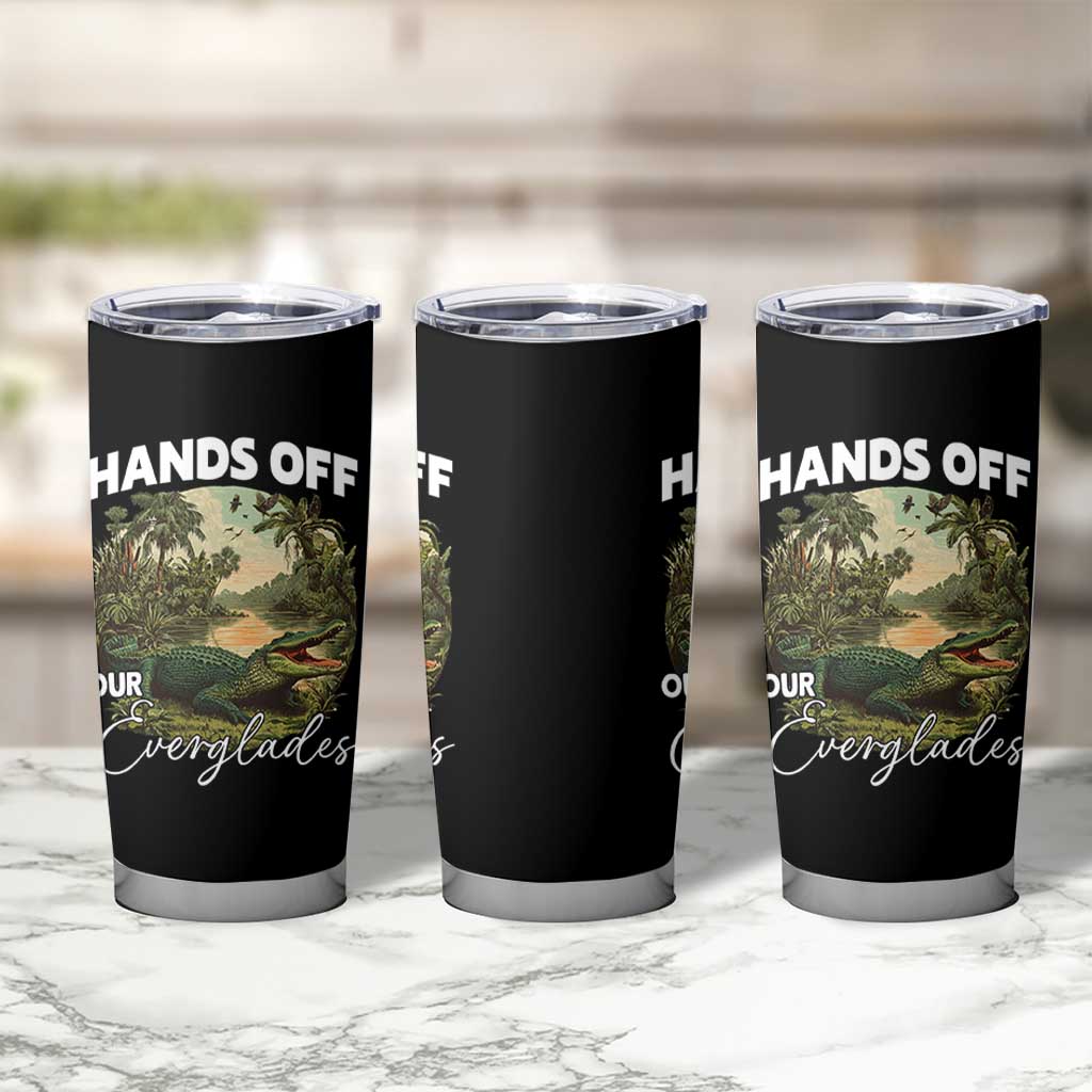 Hands Off Our Everglades Tumbler Cup Vintage Alligator Swamp - Wonder Print Shop