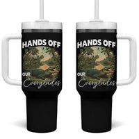 Hands Off Our Everglades Tumbler With Handle Vintage Alligator Swamp - Wonder Print Shop