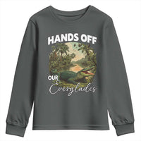 Hands Off Our Everglades Youth Sweatshirt Vintage Alligator Swamp - Wonder Print Shop