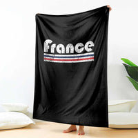 Vintage France Flag Distressed Retro Graphic Throw Blanket Patriotic French Heritage Pride Gift