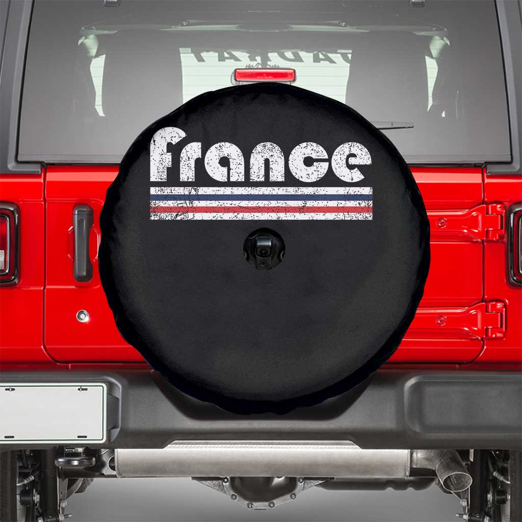 Vintage France Flag Distressed Retro Graphic Spare Tire Cover Patriotic French Heritage Pride Gift