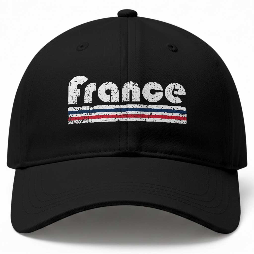 Vintage France Flag Distressed Retro Graphic Baseball Cap Patriotic French Heritage Pride Gift