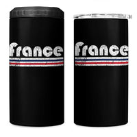 Vintage France Flag Distressed Retro Graphic 4 in 1 Can Cooler Tumbler Patriotic French Heritage Pride Gift