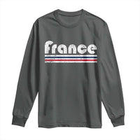 Vintage France Flag Distressed Retro Graphic Long Sleeve Shirt Patriotic French Heritage Pride Gift