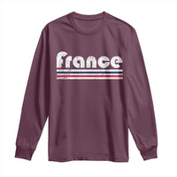 Vintage France Flag Distressed Retro Graphic Long Sleeve Shirt Patriotic French Heritage Pride Gift