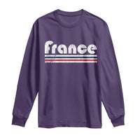 Vintage France Flag Distressed Retro Graphic Long Sleeve Shirt Patriotic French Heritage Pride Gift