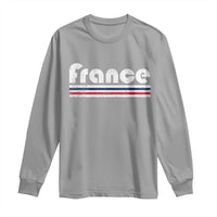 Vintage France Flag Distressed Retro Graphic Long Sleeve Shirt Patriotic French Heritage Pride Gift