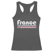 Vintage France Flag Distressed Retro Graphic Racerback Tank Top Patriotic French Heritage Pride Gift
