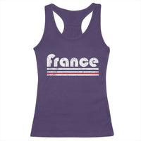 Vintage France Flag Distressed Retro Graphic Racerback Tank Top Patriotic French Heritage Pride Gift