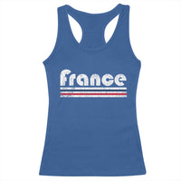 Vintage France Flag Distressed Retro Graphic Racerback Tank Top Patriotic French Heritage Pride Gift