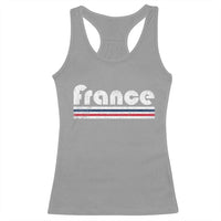 Vintage France Flag Distressed Retro Graphic Racerback Tank Top Patriotic French Heritage Pride Gift