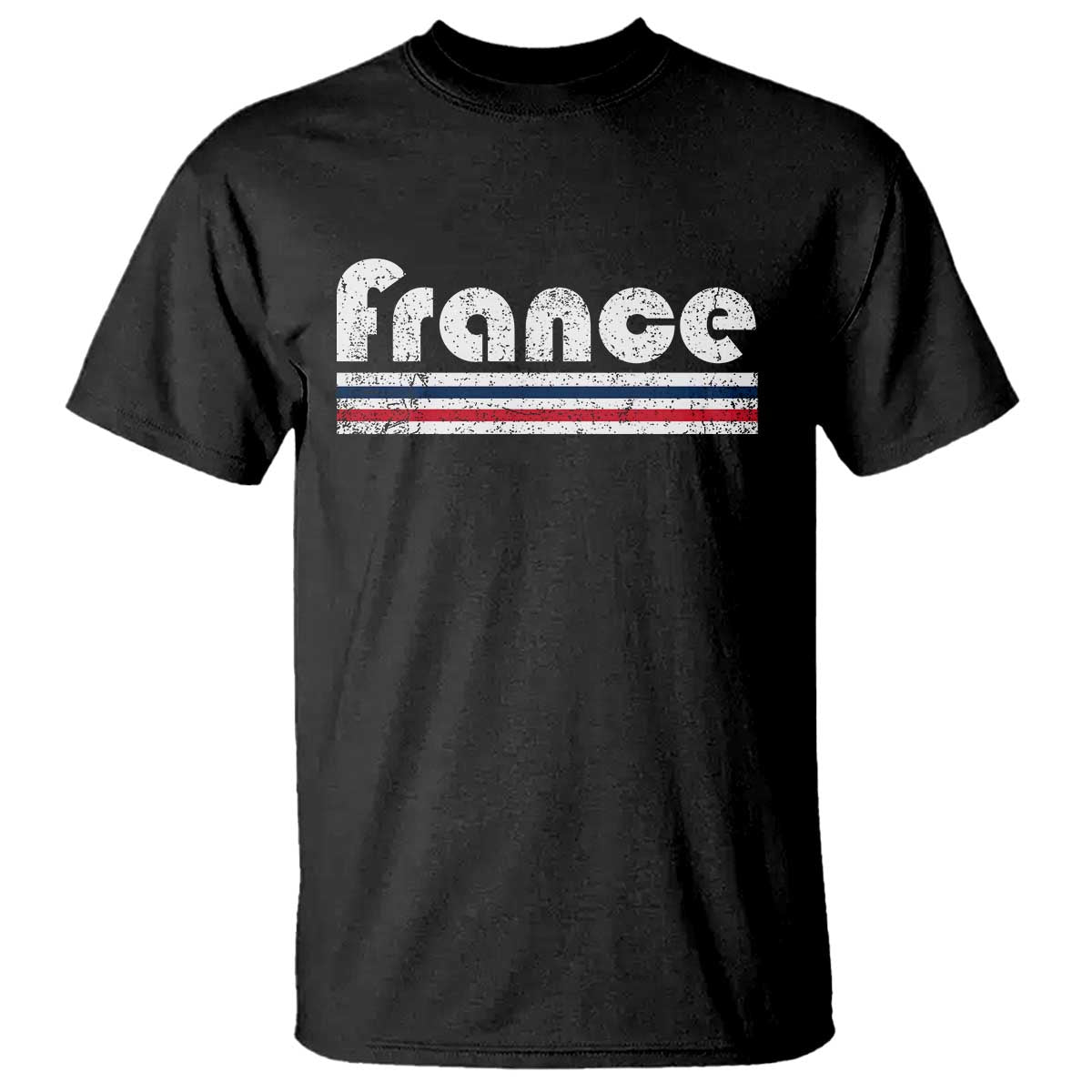 Vintage France Flag Distressed Retro Graphic T Shirt Patriotic French Heritage Pride Gift