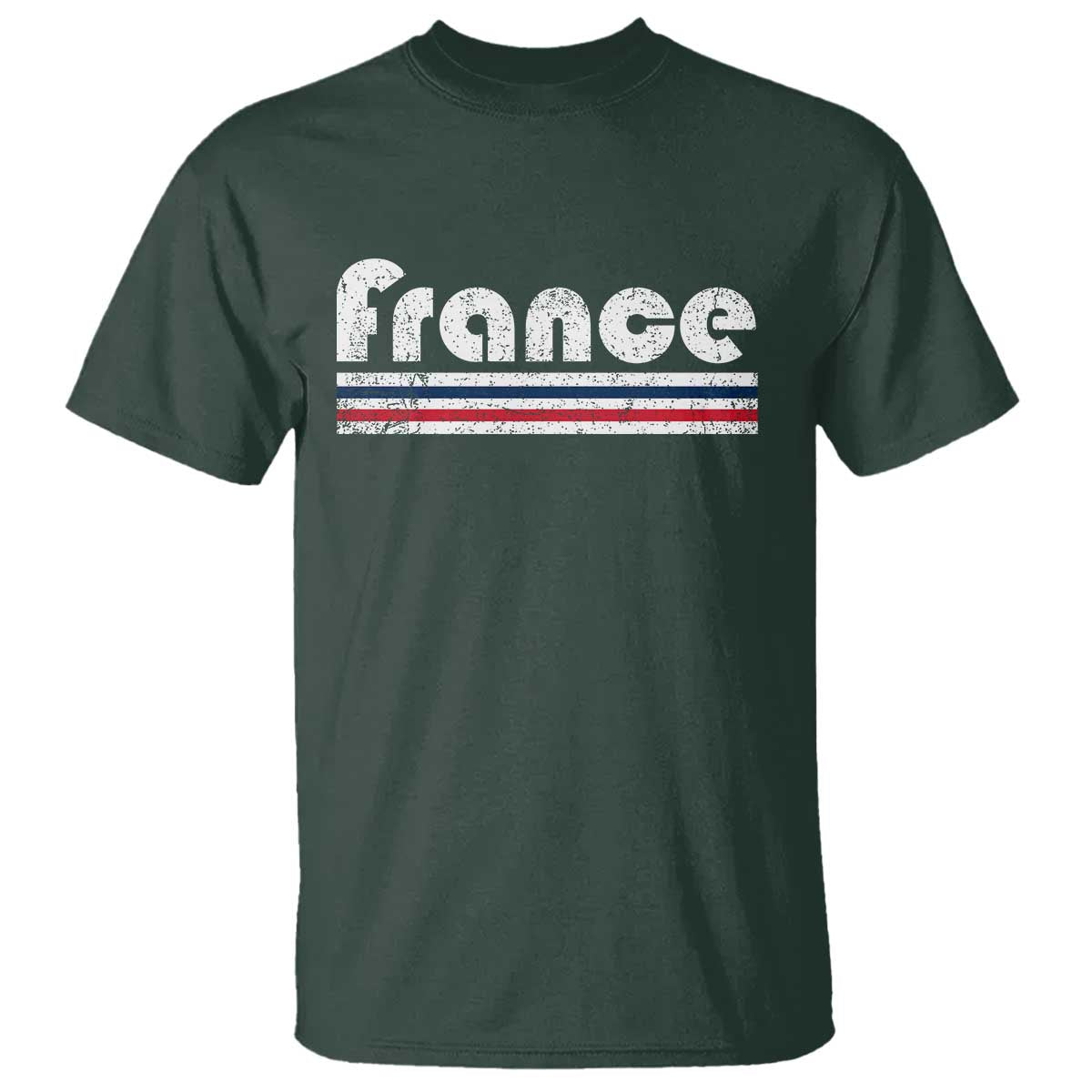Vintage France Flag Distressed Retro Graphic T Shirt Patriotic French Heritage Pride Gift