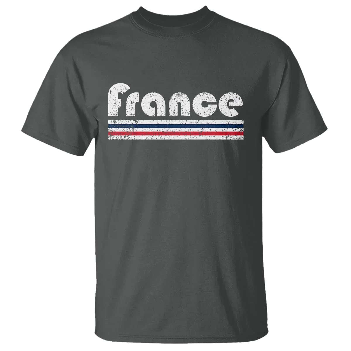 Vintage France Flag Distressed Retro Graphic T Shirt Patriotic French Heritage Pride Gift