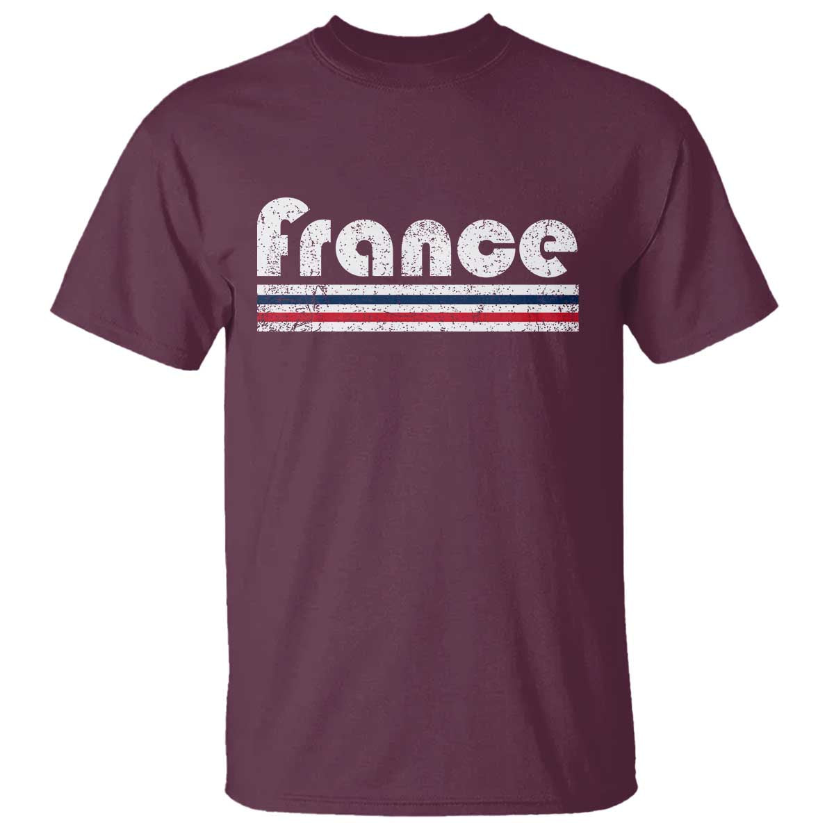 Vintage France Flag Distressed Retro Graphic T Shirt Patriotic French Heritage Pride Gift