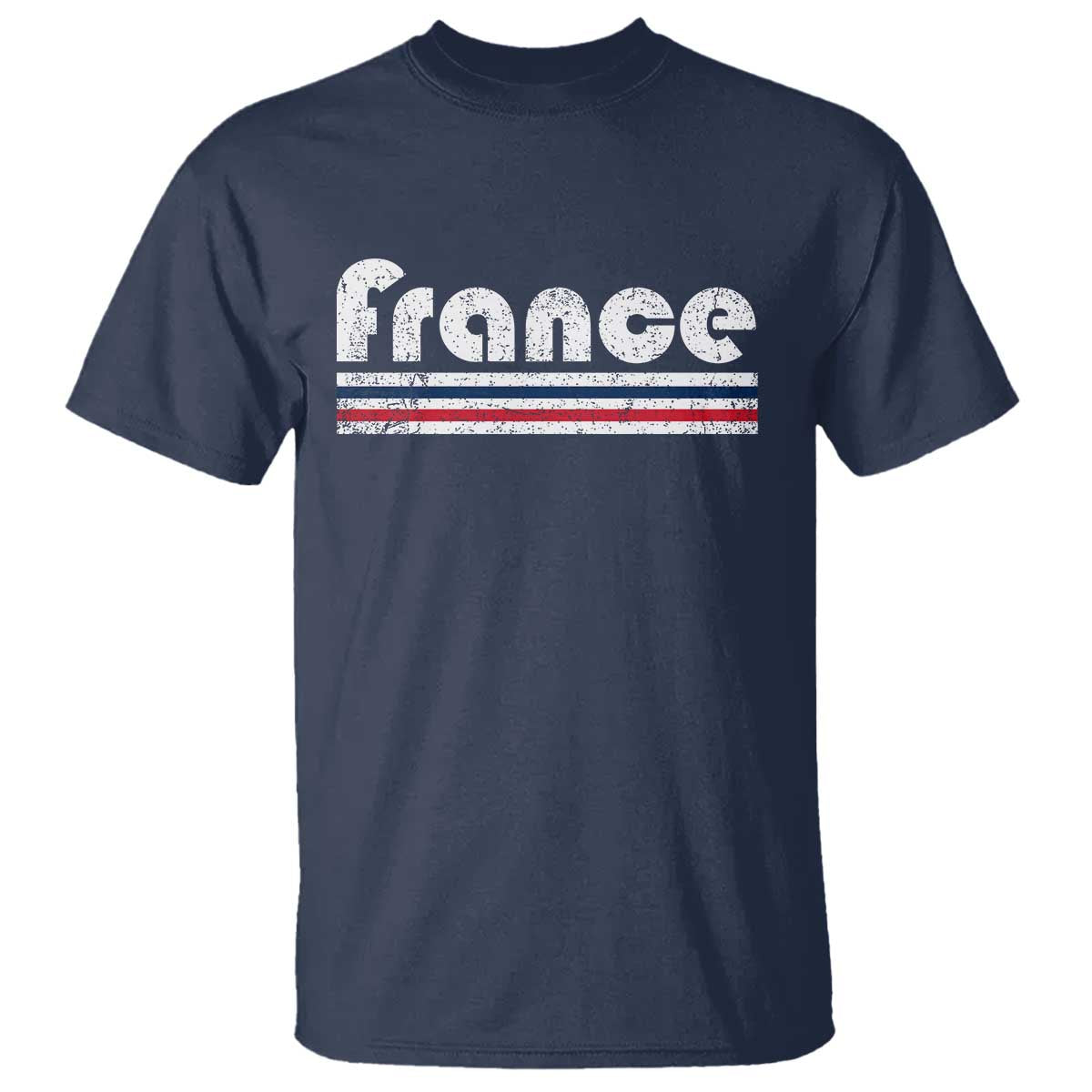 Vintage France Flag Distressed Retro Graphic T Shirt Patriotic French Heritage Pride Gift
