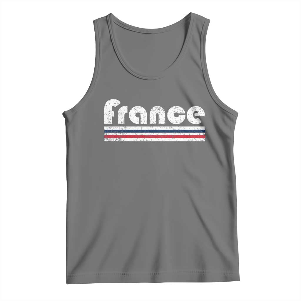 Vintage France Flag Distressed Retro Graphic Tank Top Patriotic French Heritage Pride Gift