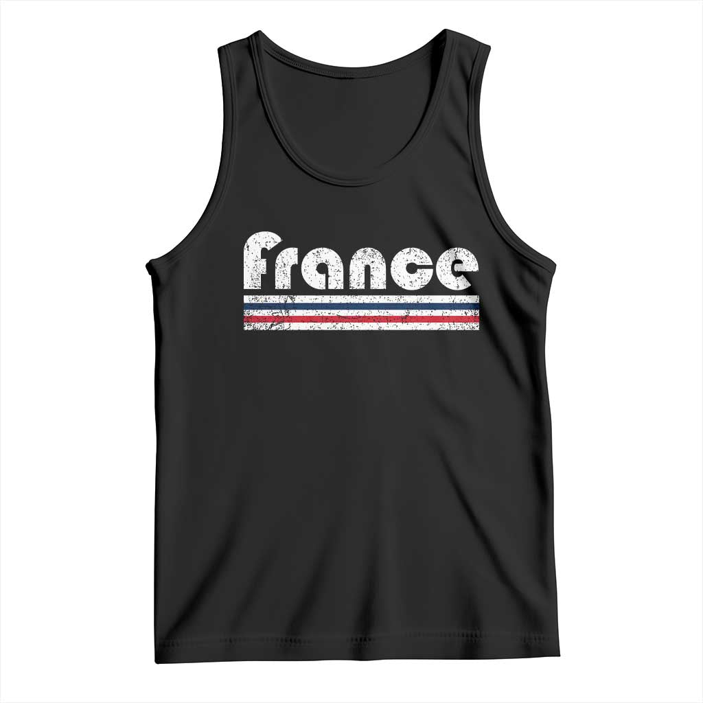 Vintage France Flag Distressed Retro Graphic Tank Top Patriotic French Heritage Pride Gift