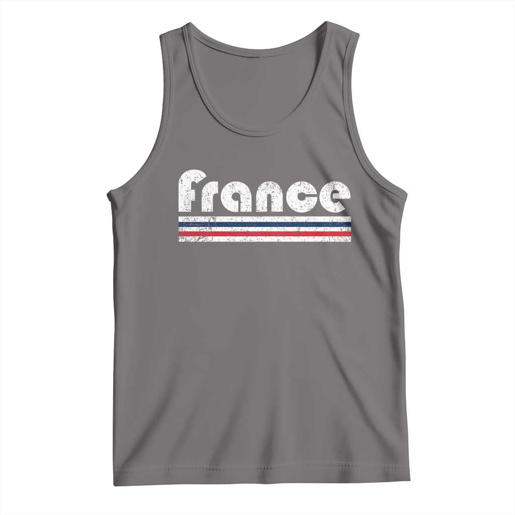 Vintage France Flag Distressed Retro Graphic Tank Top Patriotic French Heritage Pride Gift