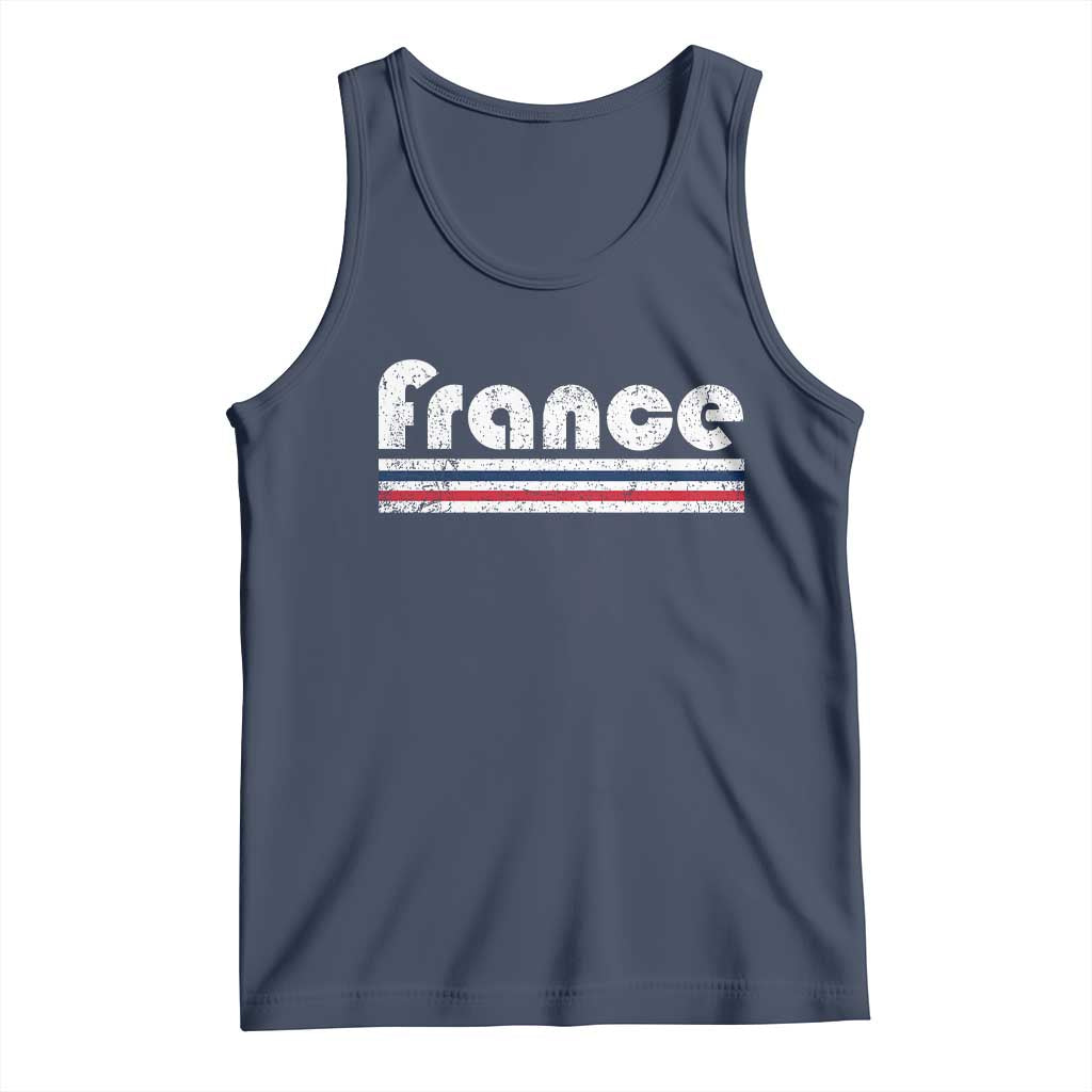 Vintage France Flag Distressed Retro Graphic Tank Top Patriotic French Heritage Pride Gift