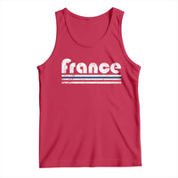 Vintage France Flag Distressed Retro Graphic Tank Top Patriotic French Heritage Pride Gift