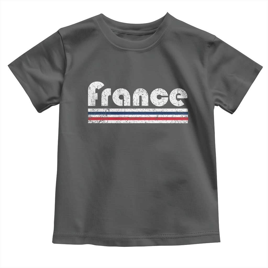 Vintage France Flag Distressed Retro Graphic Toddler T Shirt Patriotic French Heritage Pride Gift